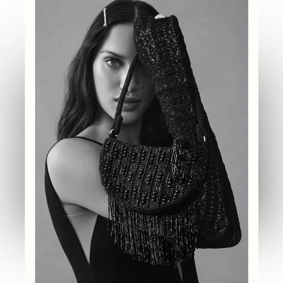 New Anthropologie Mini Half Moon Beaded Shoulder Bag!!🔥🔥🔥 - Picture 4 of 16